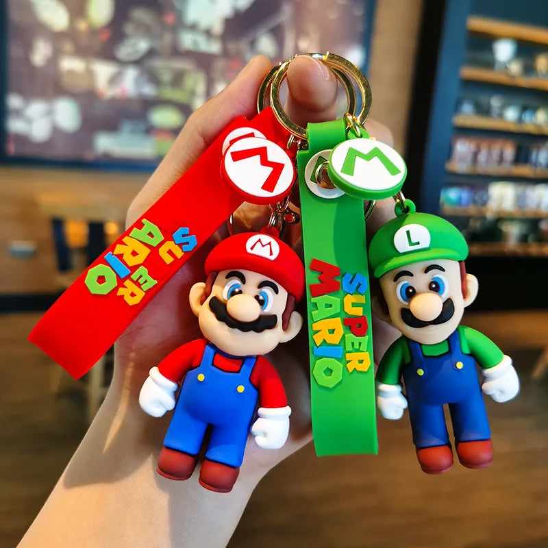 10 Styles Super Mario Bros Keychain – Mario Luigi Yoshi PVC Action Figure Model Bag Pendant Toy Gif