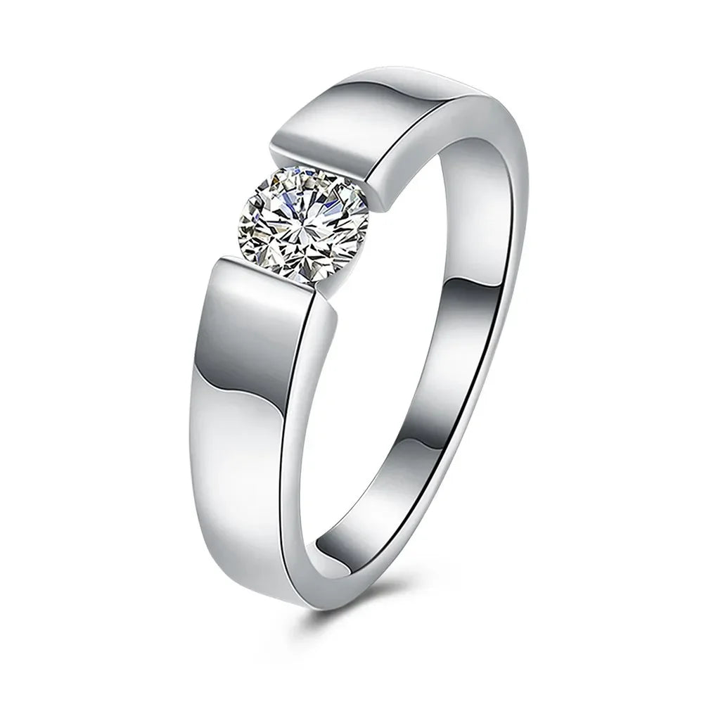 925 Sterling Silver Crystal Ring for Women – Size 7/8/9/10 | Shining Fashion Engagement Wedding Jewelry Gift