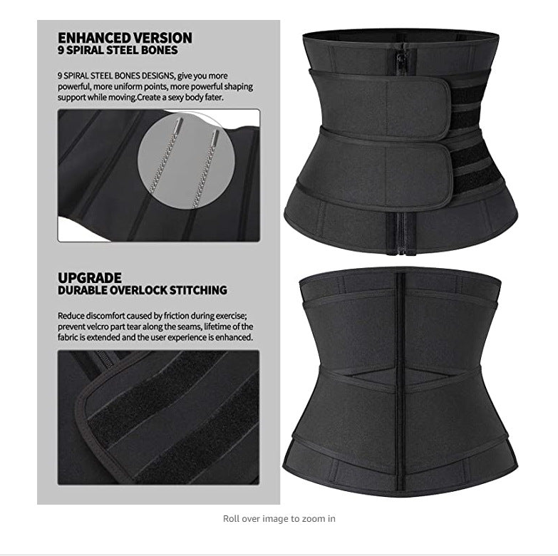 Waist Trainer Reducing Shapers Slimming Trimmer Belt Body Shaper Neoprene Tummy Shapewear 9 Steel Bones Woman Cincher Corset