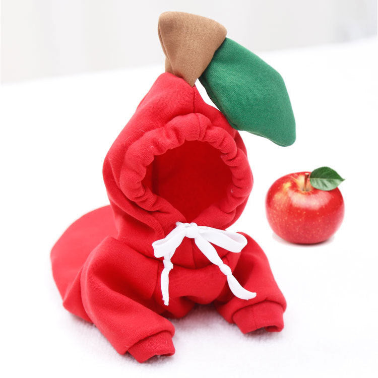 Dongqian puppy dog cat autumn and winter sweater fleece clothes supplies fruit turned dog cat