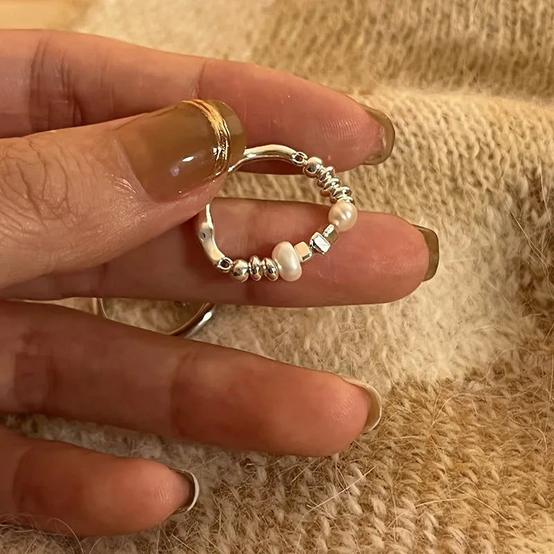 VENTFILLE 925 Sterling Silver Minimalism Cross Knot Thai Silver Rings Open Finger Ring For Women Men Jewelry Gifts