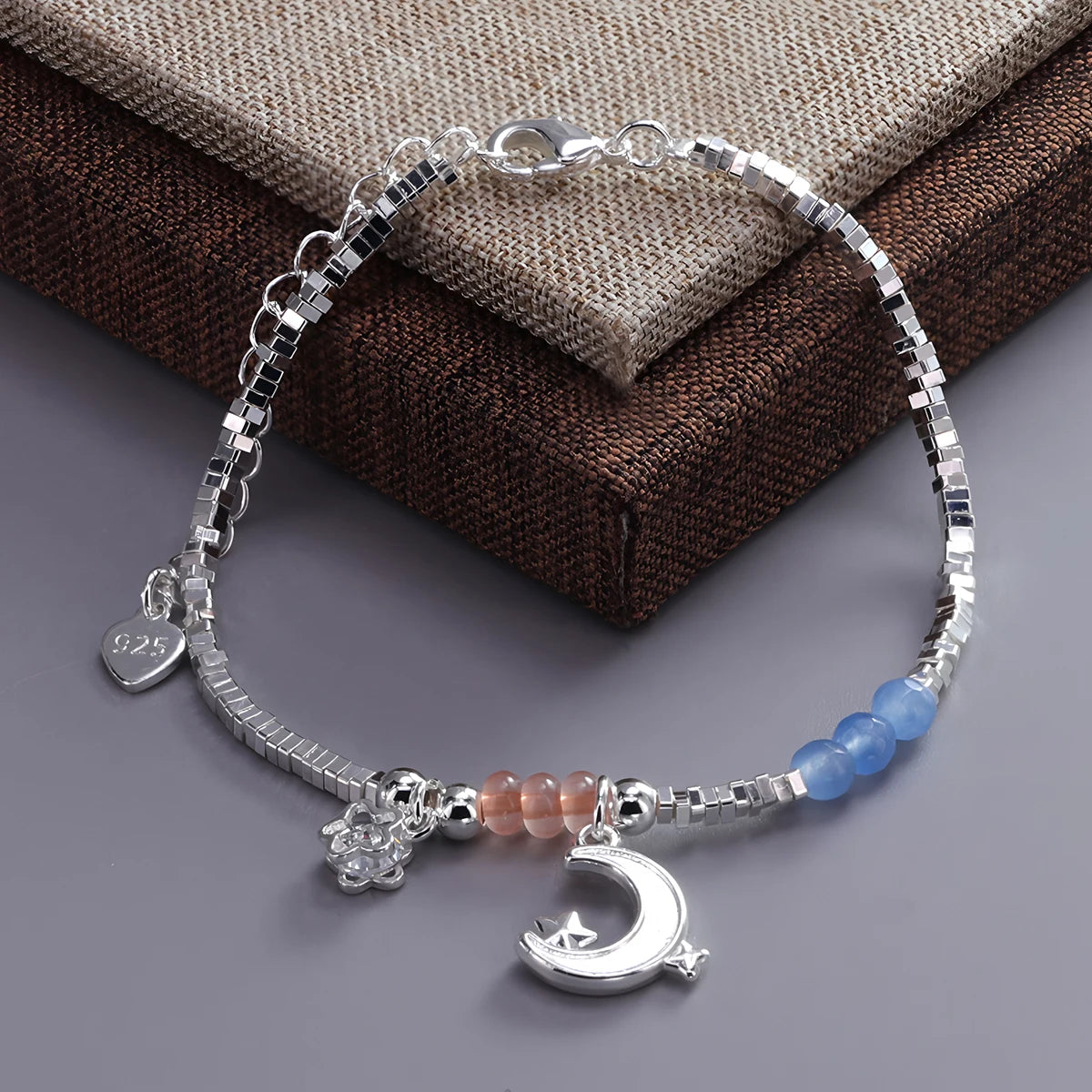 VENTFILLE 925 Sterling Silver Line Extremely fine Bracelet for Women Love Haert Bead Korean Ins Sweet Jewelry Gift Dropshipping