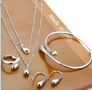 Ladies' Fashion Love Wrapped Necklace, Earrings, Bracelet, Jewelry Set Suitable for Wedding, Party, Festival Gifts