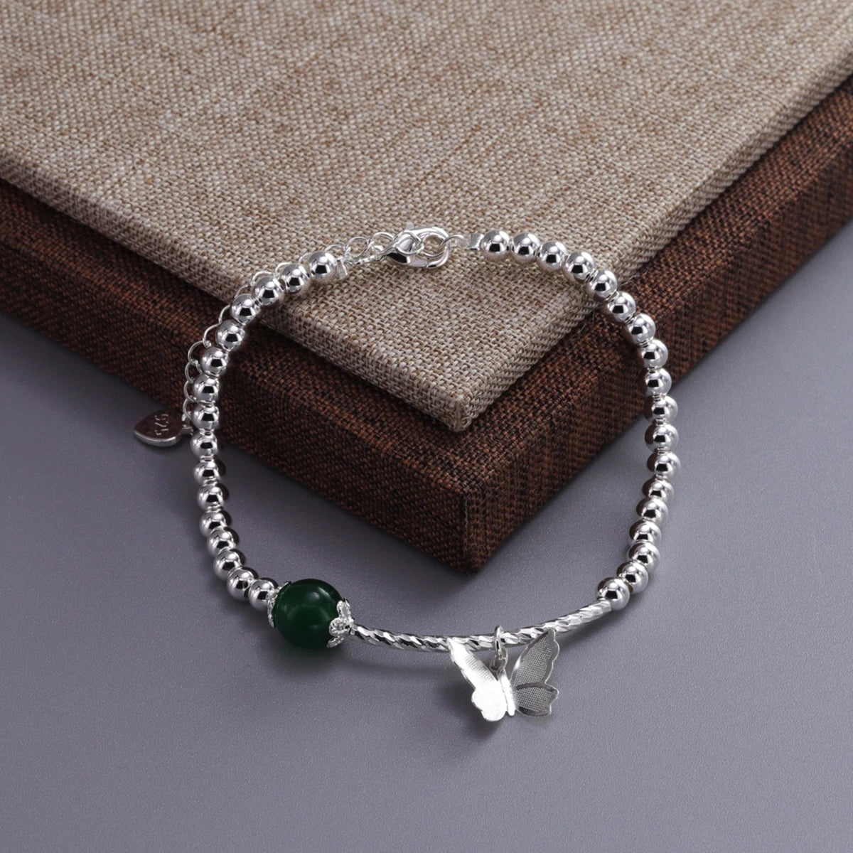 VENTFILLE 925 Sterling Silver Line Extremely fine Bracelet for Women Love Haert Bead Korean Ins Sweet Jewelry Gift Dropshipping