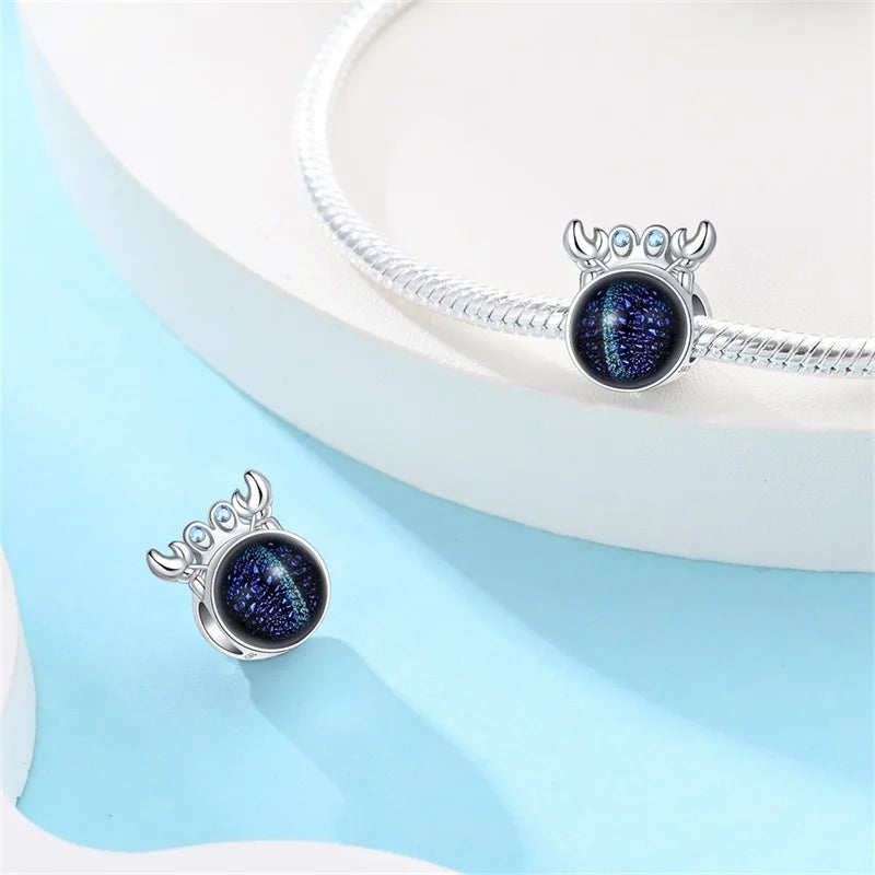 Original 925 Sterling Silver Charms Beads Blue Crab Red Lobster Charms Pendant For Women Fine DIY Bracelet Jewelry Gifts