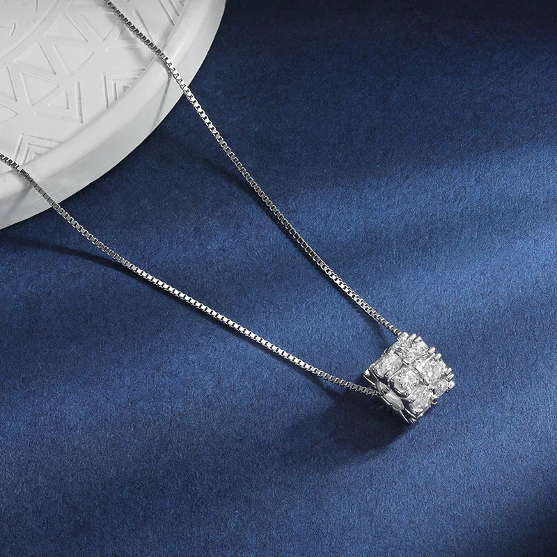 TBCYD 1.6cttw D Color Moissanite Necklace – 925 Sterling Silver 3mm Full Diamond Ball Pendant for Women | Sparkling Charm Jewelry Gift