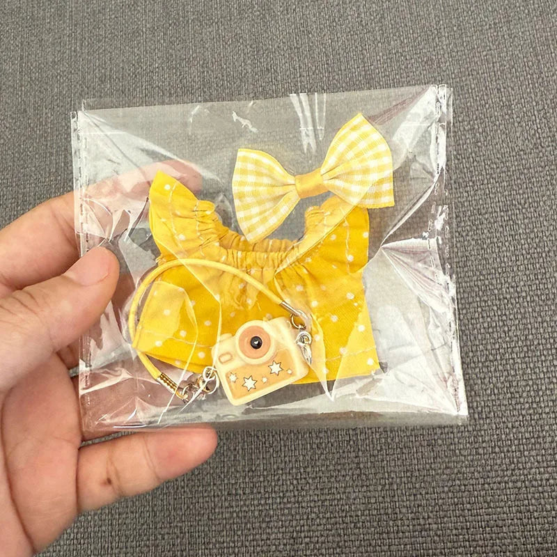 For Mini Labubu 4.0 Pin For Love Clothes 3pcs Floral Skirt Set Doll Clothes Outfit Accessories Labubu Accessories