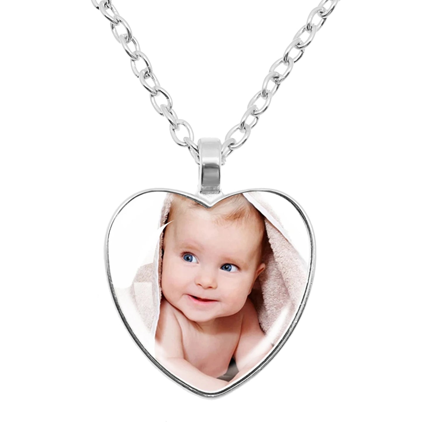 Customized Necklaces For Personalised Custom Pendant Peach Heart Necklace Glass Pendants Mum Dad Baby Custom Gifts Jewelry