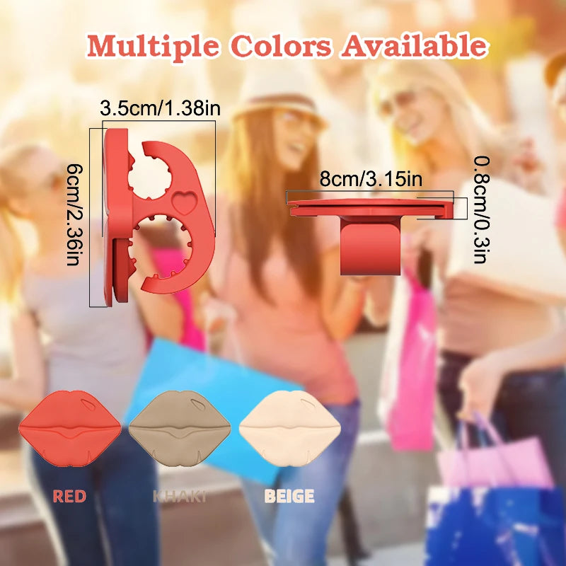 Phone Cover with Mirror and Lip Gloss Holder, Self-Adhesive Silicone Smartphone Case