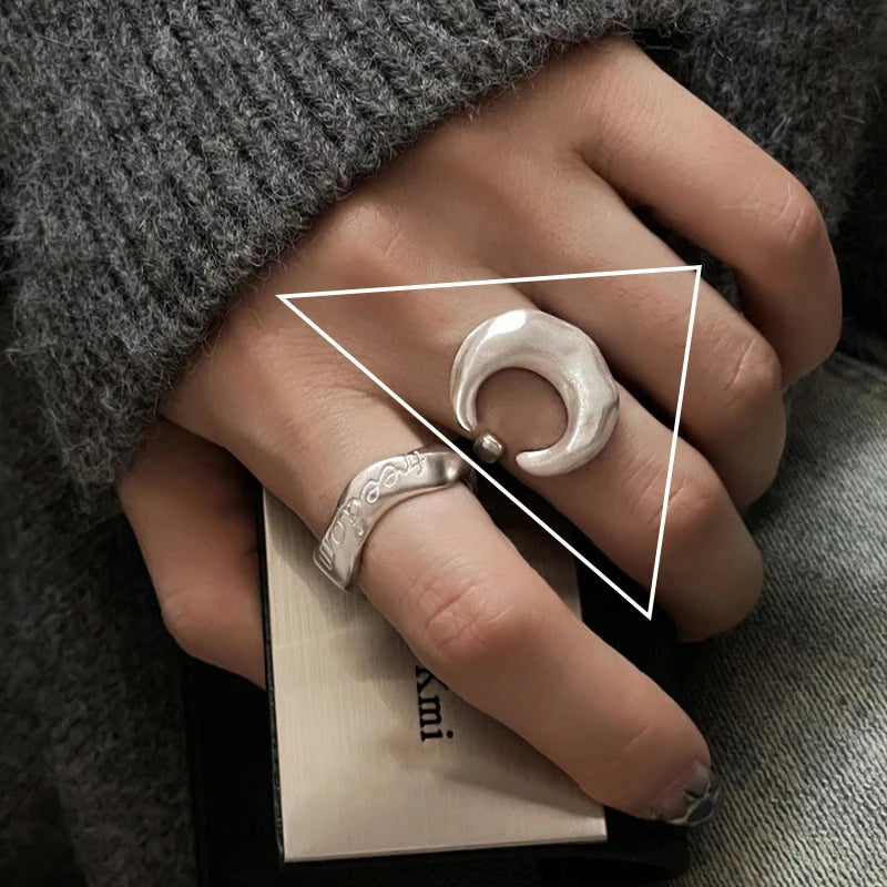 VENTFILLE 925 Sterling Silver Minimalism Cross Knot Thai Silver Rings Open Finger Ring For Women Men Jewelry Gifts