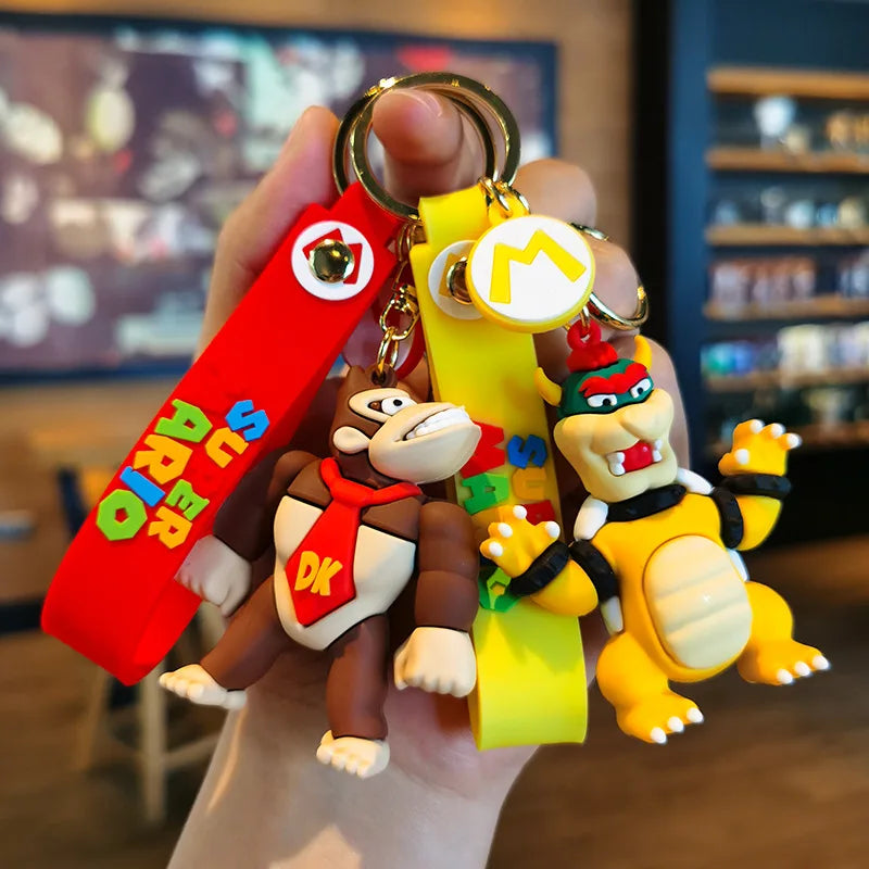 10 Styles Super Mario Bros Keychain – Mario Luigi Yoshi PVC Action Figure Model Bag Pendant Toy Gif