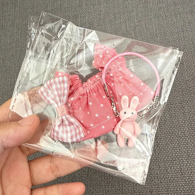 For Mini Labubu 4.0 Pin For Love Clothes 3pcs Floral Skirt Set Doll Clothes Outfit Accessories Labubu Accessories
