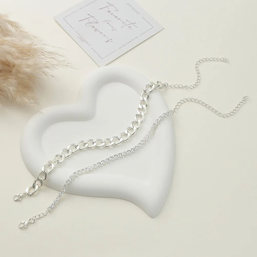 Luxury Rhinestone Chain Anklet for Women – Shiny Crystal Ankle Bracelet | Elegant Foot Jewelry for Wedding & Party