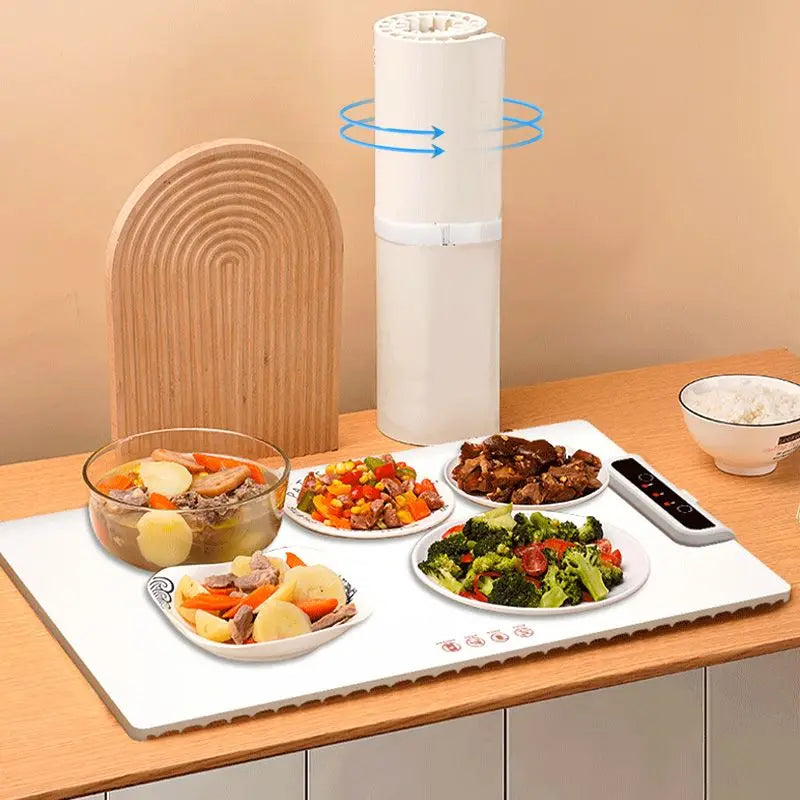 Fast Heating Electric Warming Tray – Foldable Food Warmer Plate with Adjustable Temperature Control, Keeps Food Warm Constantly