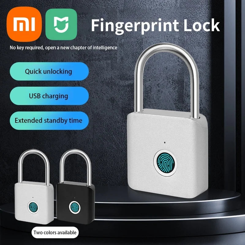 Xiaomi Smart Fingerprint Padlock – IP54 Waterproof Rust-Proof Biometric Lock for Cabinet, Drawer, Gym & Luggage