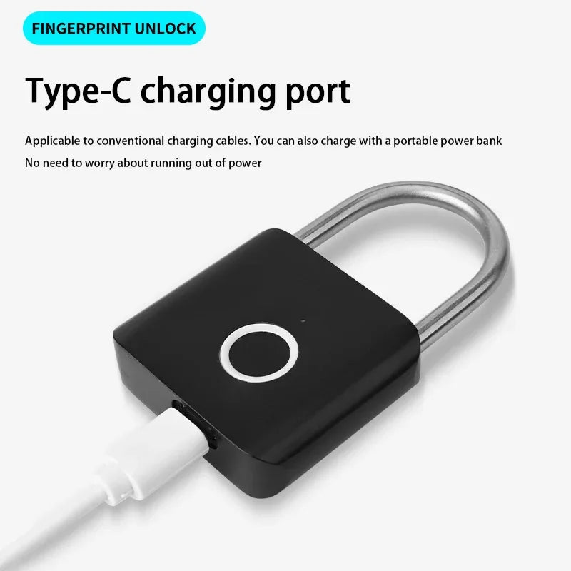Xiaomi Smart Fingerprint Padlock – IP54 Waterproof Rust-Proof Biometric Lock for Cabinet, Drawer, Gym & Luggage