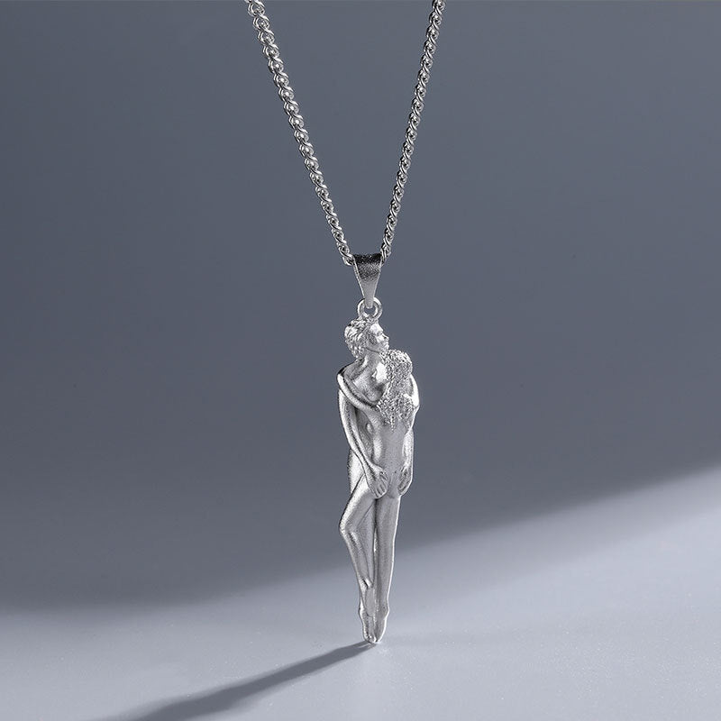Original Couple Hug Pendant Necklace Female Black Fashion Pendant Couple Necklace Lover Witness Jewelry Wholesale