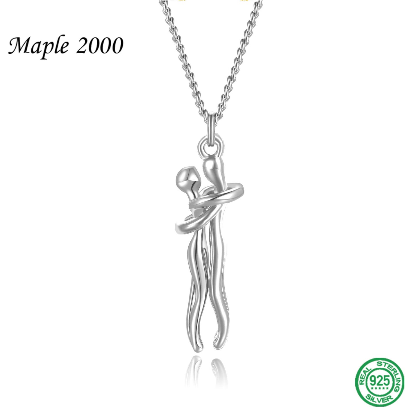 Original Couple Hug Pendant Necklace Female Black Fashion Pendant Couple Necklace Lover Witness Jewelry Wholesale