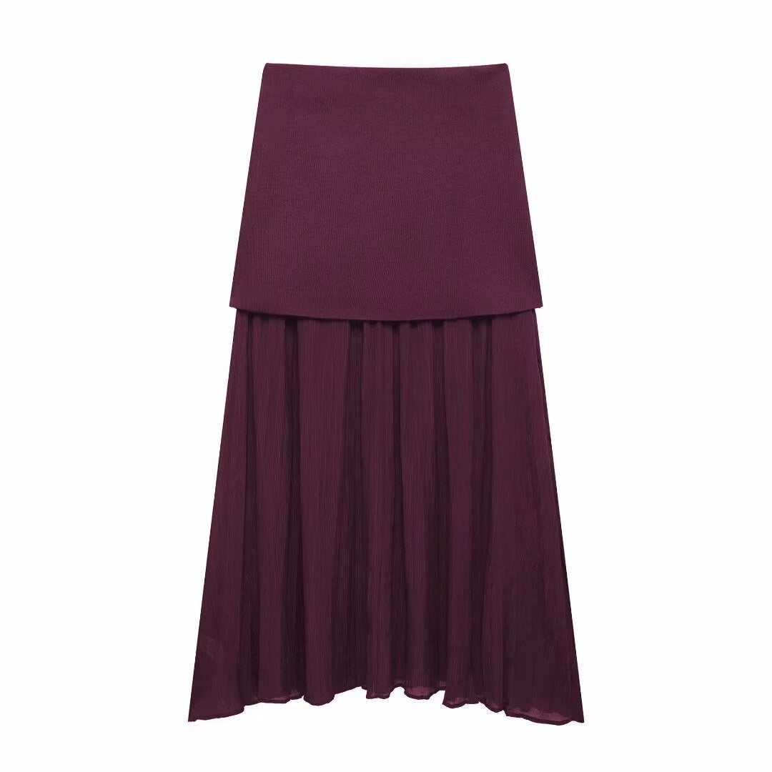 TRAFZA 2-Piece Knitted Vest & Skirt Set – European & American INS Style | Women's Casual Fashion Sleeveless Autumn Outfit