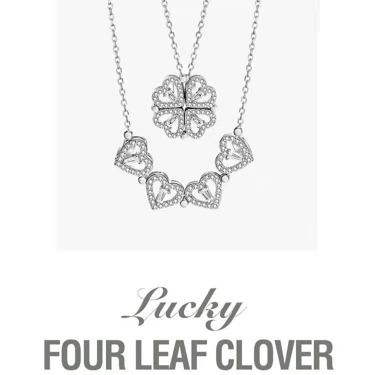 2025 New Fashion Clover Necklace Love Pendant Lucky Clavicle Chain Valentine's Day Gift