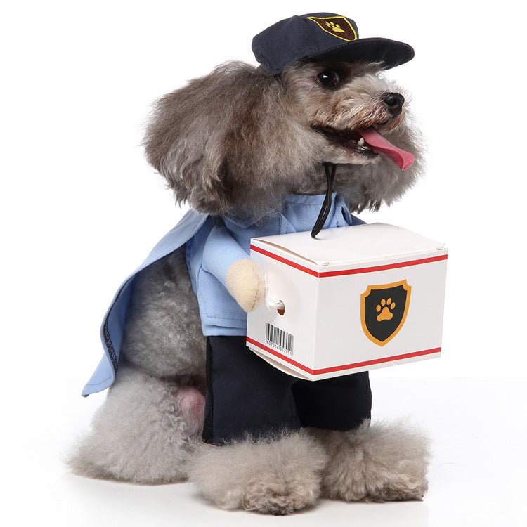 Cross-border best-selling pet Halloween Christmas clothes small and medium-sized dog standing outfit funny upright outfit dog transformation outfit