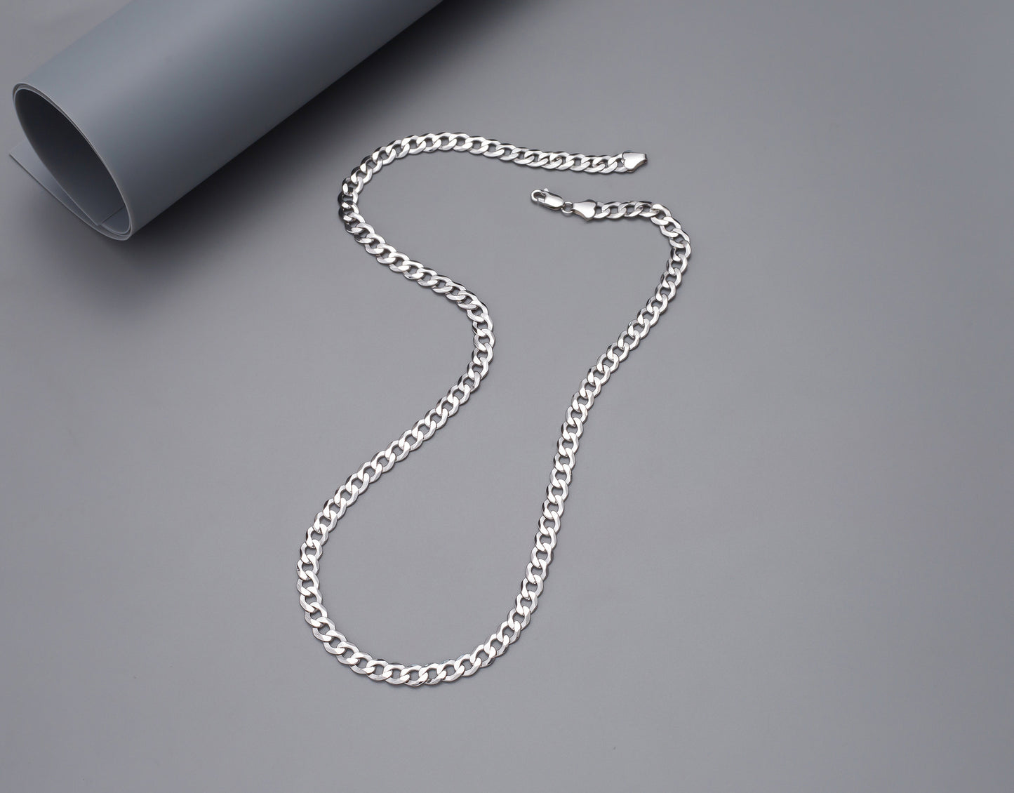 s925 sterling silver necklace men's fashion domineering flat chain fashion hip hop tide Cuban whip chain manufacturers wholesale