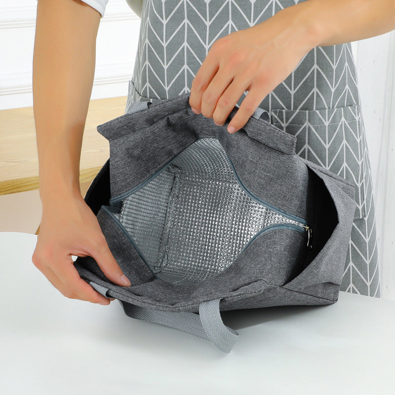 Lunch Bag Insulation Double Pockets Large Capacity Lunch Bag Printable Logo Lunch Box Bag
