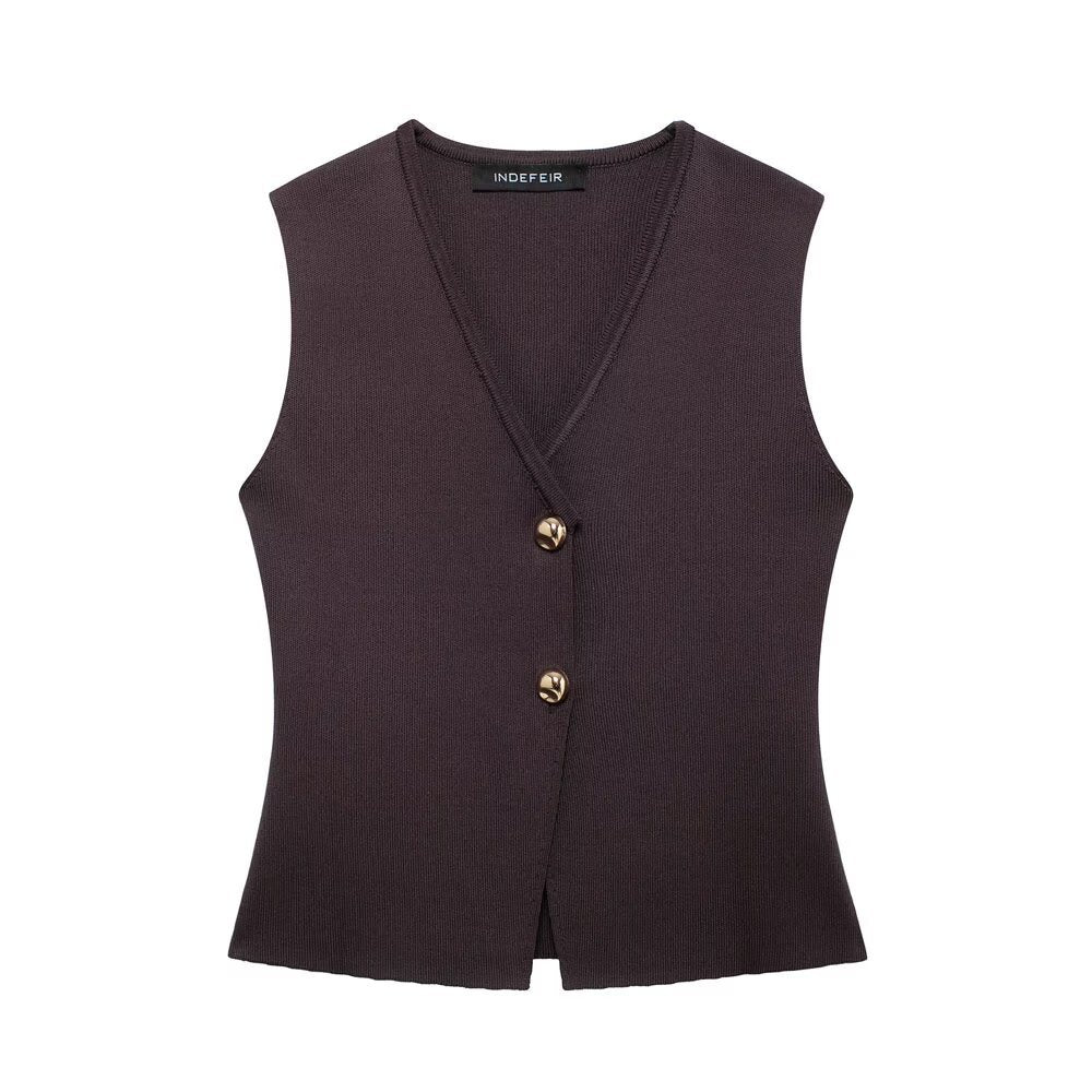 TRAFZA 2-Piece Knitted Vest & Skirt Set – European & American INS Style | Women's Casual Fashion Sleeveless Autumn Outfit