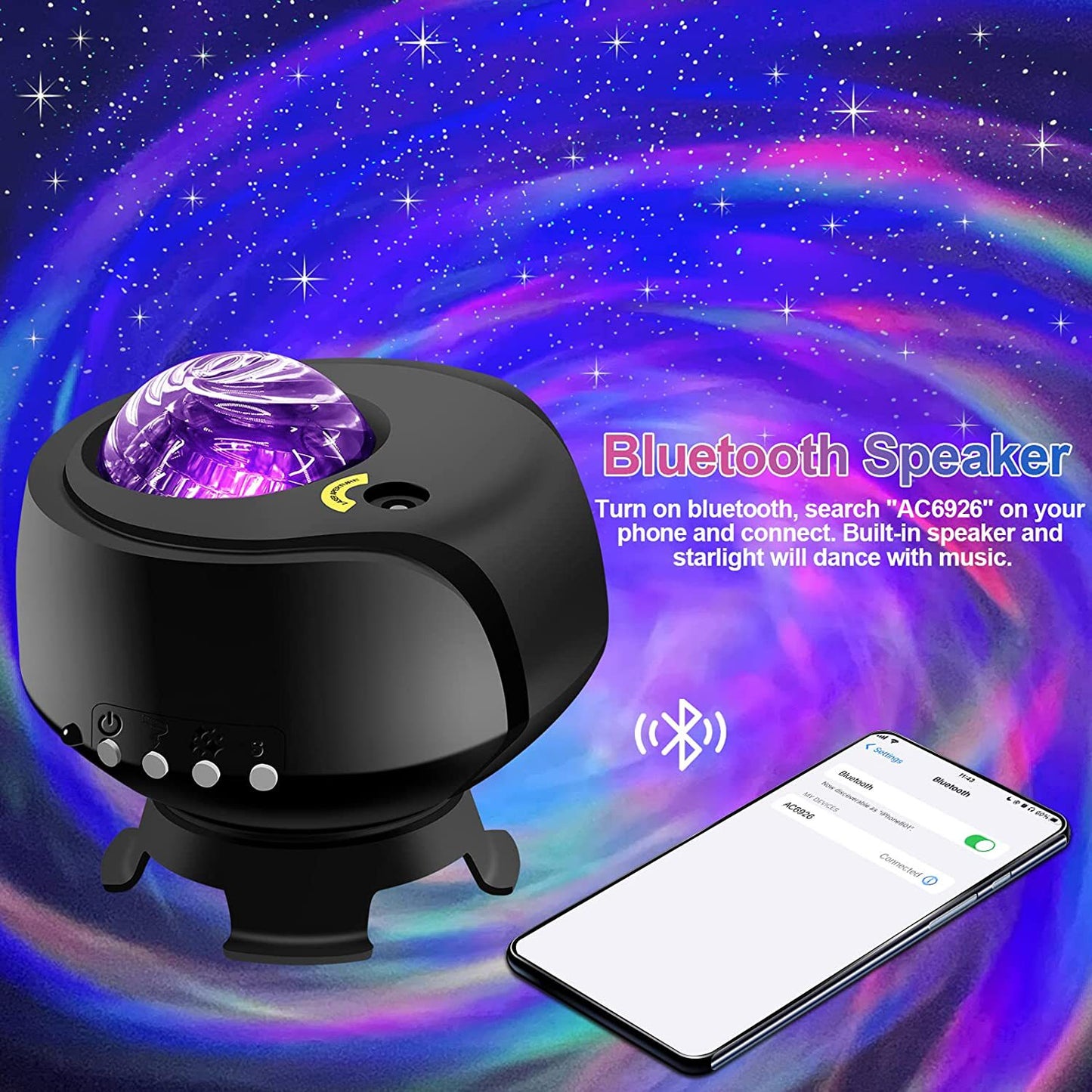 usb music bluetooth space capsule led galaxy star light projector light water pattern laser atmosphere night light