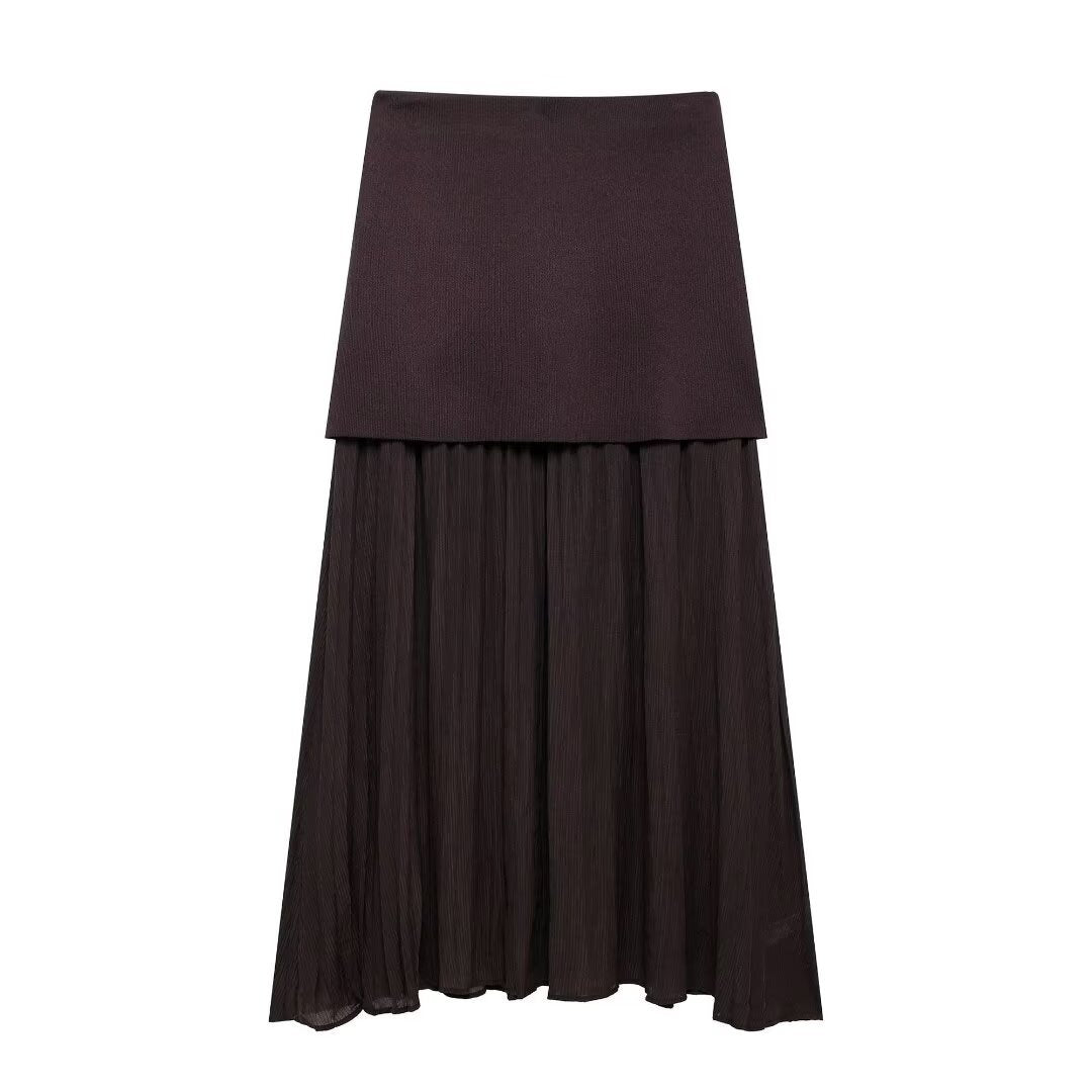 TRAFZA 2-Piece Knitted Vest & Skirt Set – European & American INS Style | Women's Casual Fashion Sleeveless Autumn Outfit