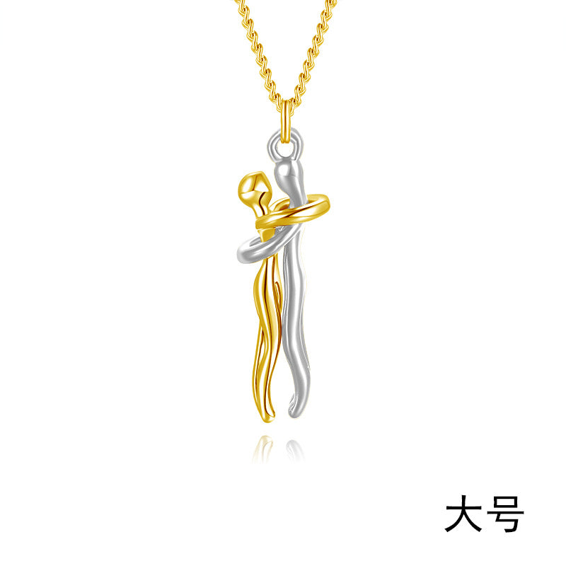 Original Couple Hug Pendant Necklace Female Black Fashion Pendant Couple Necklace Lover Witness Jewelry Wholesale