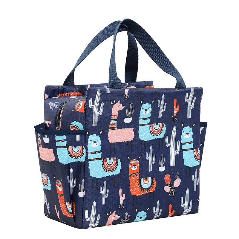 Lunch Bag Insulation Double Pockets Large Capacity Lunch Bag Printable Logo Lunch Box Bag