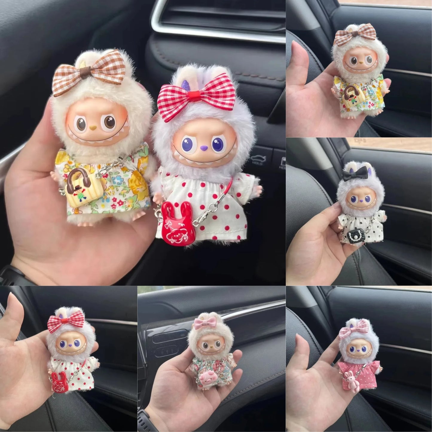 For Mini Labubu 4.0 Pin For Love Clothes 3pcs Floral Skirt Set Doll Clothes Outfit Accessories Labubu Accessories