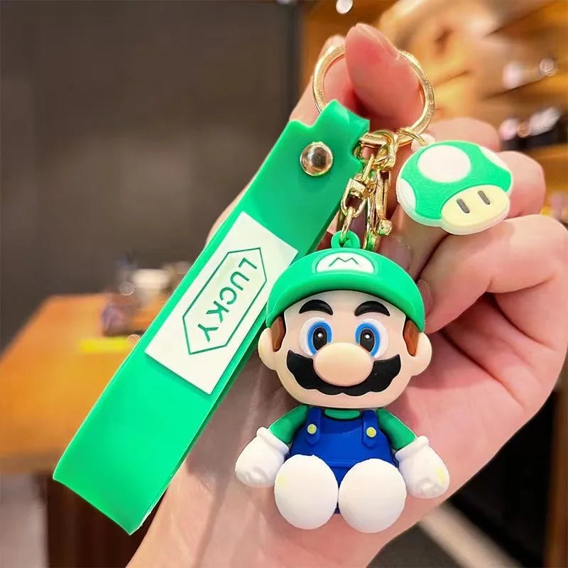 10 Styles Super Mario Bros Keychain – Mario Luigi Yoshi PVC Action Figure Model Bag Pendant Toy Gif