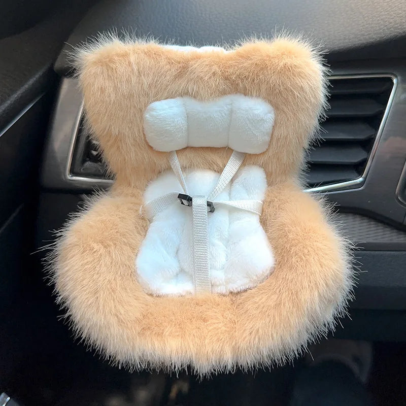 For Labubu Car Doll Safety Seat Kawaii Ob11 Doll Plush Seat Car Air Aromatreatment Decoration Suit for All Dolls Wihtin 18cm