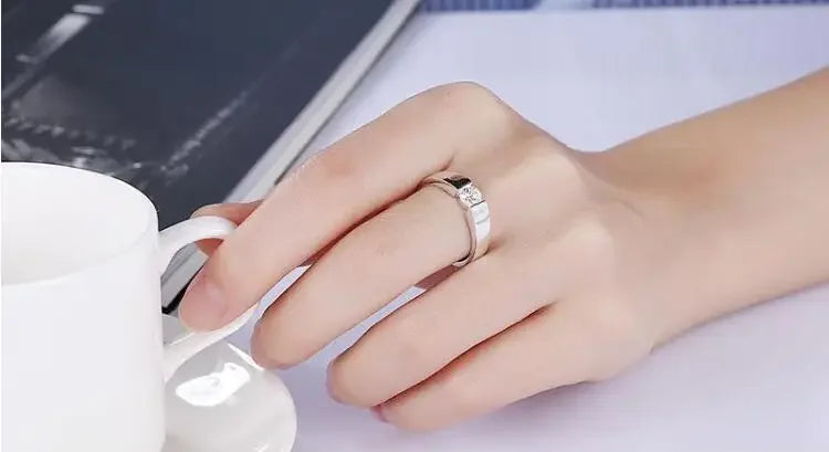 925 Sterling Silver Crystal Ring for Women – Size 7/8/9/10 | Shining Fashion Engagement Wedding Jewelry Gift