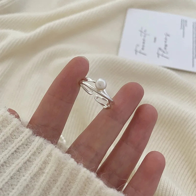 VENTFILLE 925 Sterling Silver Minimalism Cross Knot Thai Silver Rings Open Finger Ring For Women Men Jewelry Gifts