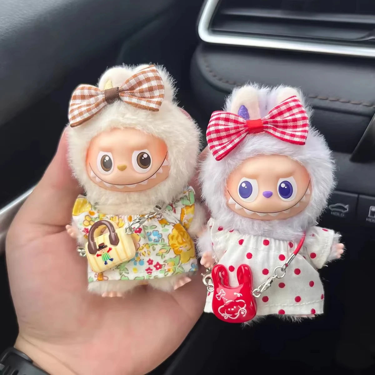 For Mini Labubu 4.0 Pin For Love Clothes 3pcs Floral Skirt Set Doll Clothes Outfit Accessories Labubu Accessories
