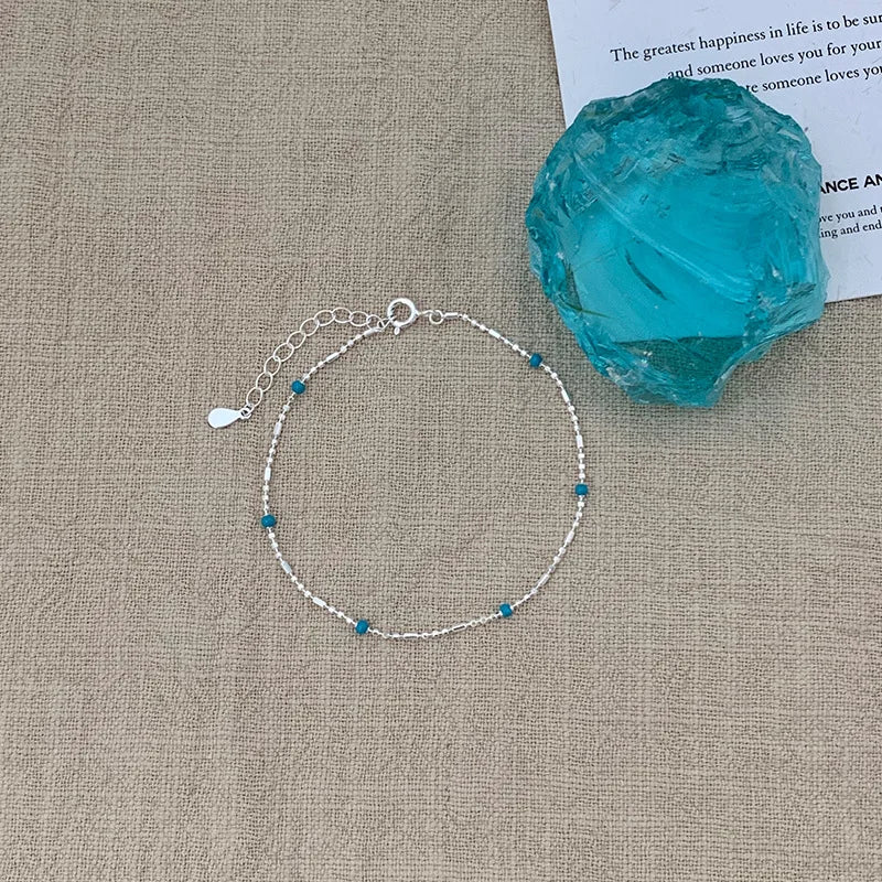 VENTFILLE 925 Sterling Silver Line Extremely fine Bracelet for Women Love Haert Bead Korean Ins Sweet Jewelry Gift Dropshipping