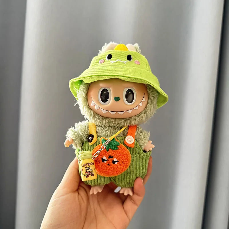 Cute Mini Bib Pants for Labubu Dolls – 17cm Idol Outfit Accessories for Sitting Party Style | Kpop EXO-Inspired Clothing