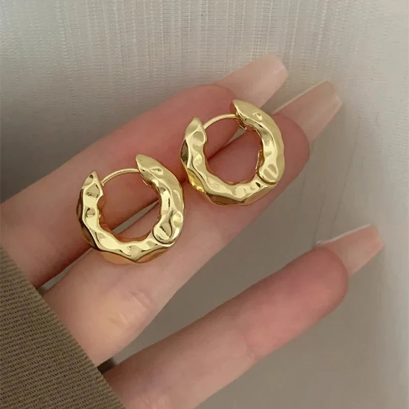 2Pcs Stainless Steel Smooth Hoop Earrings for Women & Girls – Elegant Minimalist Metal Luxury Jewelry for Daily Wear