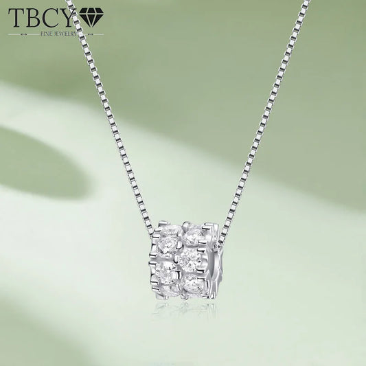 TBCYD 1.6cttw D Color Moissanite Necklace – 925 Sterling Silver 3mm Full Diamond Ball Pendant for Women | Sparkling Charm Jewelry Gift
