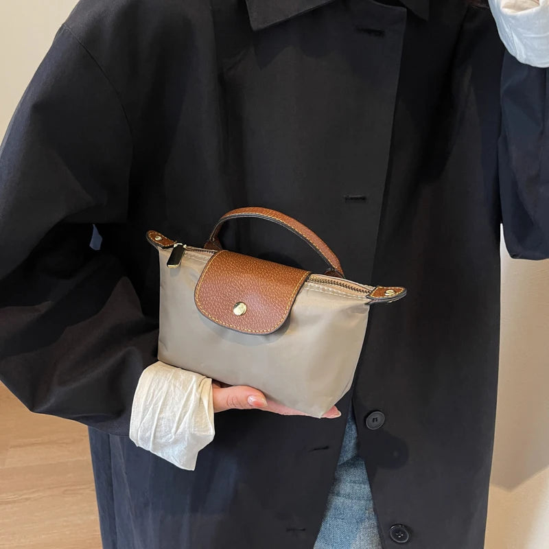 2025 Mini Dumpling Handbag for Women High-End Nylon Fabric Fashionable Shoulder/Crossbody Mobile Phone Bag for Ladies