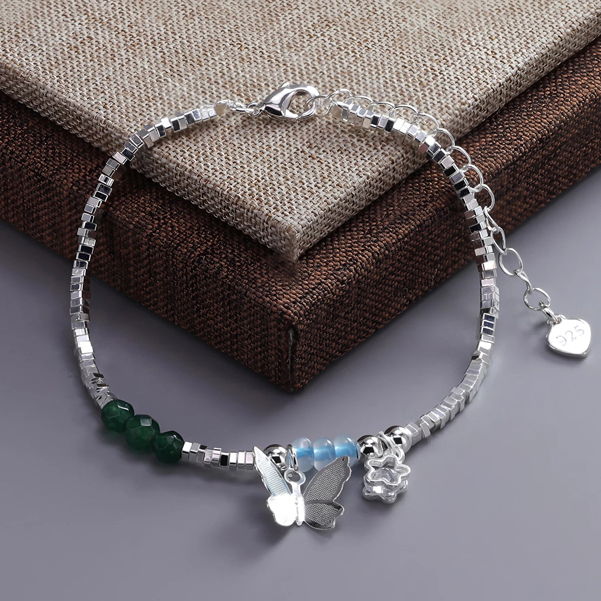 VENTFILLE 925 Sterling Silver Line Extremely fine Bracelet for Women Love Haert Bead Korean Ins Sweet Jewelry Gift Dropshipping