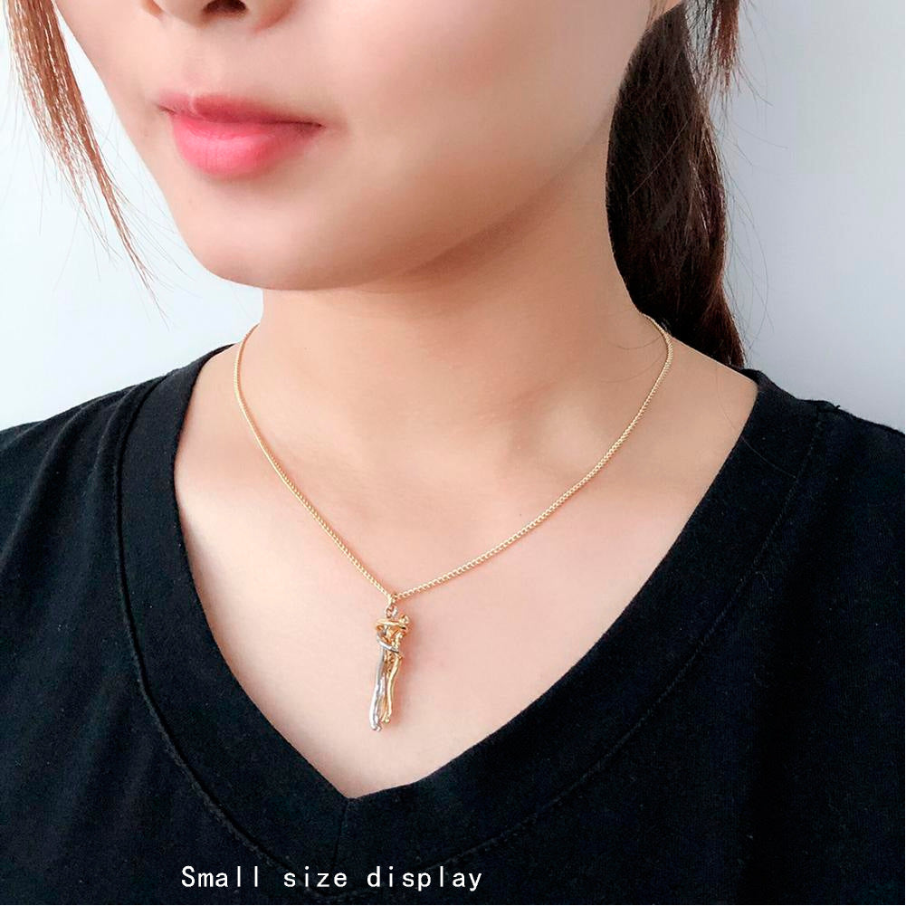 Original Couple Hug Pendant Necklace Female Black Fashion Pendant Couple Necklace Lover Witness Jewelry Wholesale
