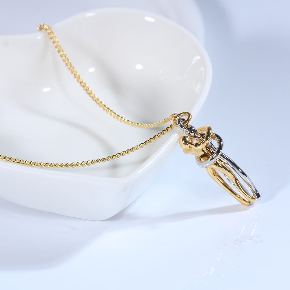 Original Couple Hug Pendant Necklace Female Black Fashion Pendant Couple Necklace Lover Witness Jewelry Wholesale