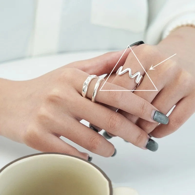 VENTFILLE 925 Sterling Silver Minimalism Cross Knot Thai Silver Rings Open Finger Ring For Women Men Jewelry Gifts