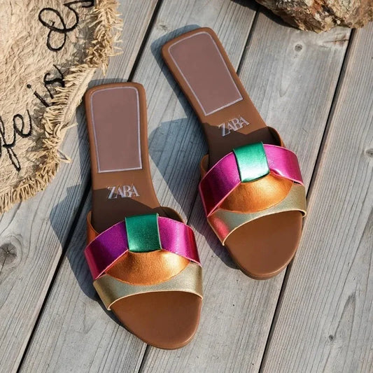 Designer Peep Toe Sandals – Low Heel Breathable Summer Slippers for Women | Sexy & Comfortable Beach Shoes