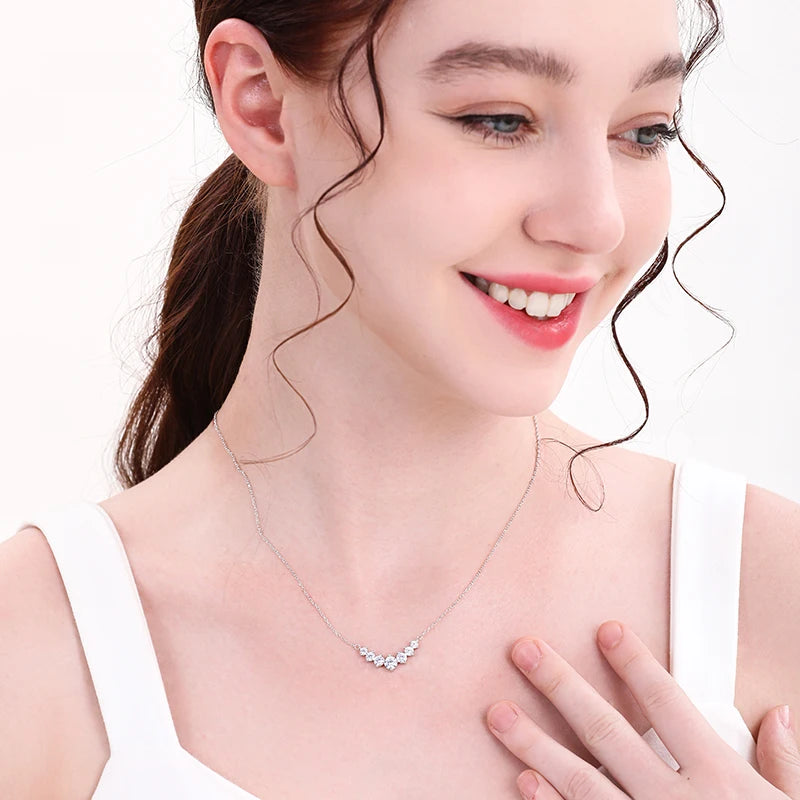 ALIZERO 1.7 Carat D Color VVS1 Moissanite Necklace For Women Fine Jewelry 925 Sterling Sliver Plated 18k White Gold Necklace