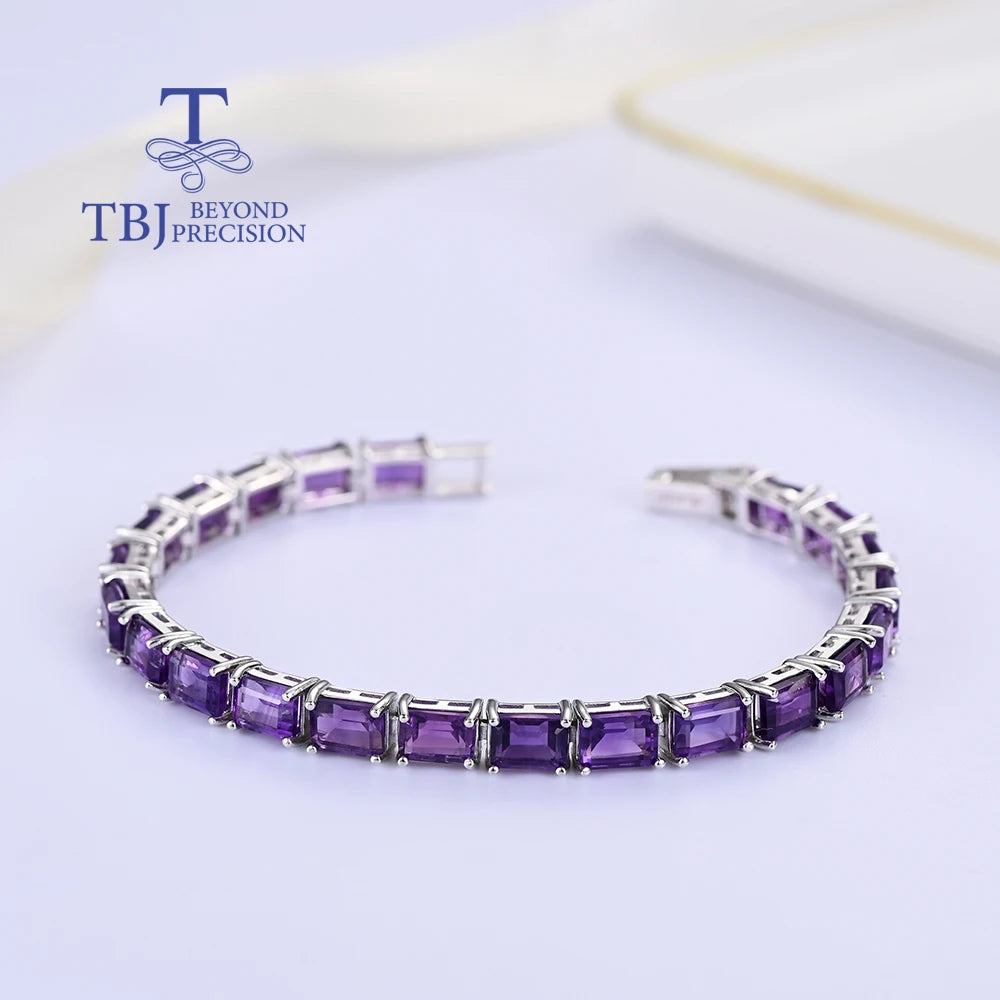 Beautiful and elegant natural Africa Amethyst S925 Silver bracelet Fashion luxury women jewelry anniversary & birthday gift